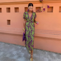 Ernestina | Long Floral Green Dress