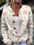 Evanthea | Vintage Floral Knit Cardigan Sweater