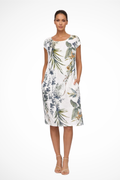 Botanical Print Sleeveless Shift Summer Dress