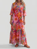 Soleil | Coral Floral Maxi Dress