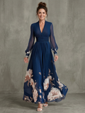 Ziva | Pleated Sheer Sleeves Maxi Dress