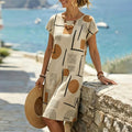 Abstract Geometric Print Shift Mini Dress