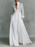 Elisa · Minimalist maxi dress with high collar