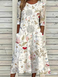 Women's Retro Floral Art Printed Casual Dress