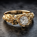 Gold Leaf Zirconia Ring