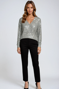 Priscilla | Sweater with Sequins and V-Neck