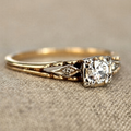 Vintage Fine Gold Zirconia Ring