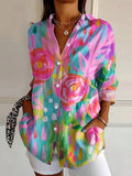 Abstract Print Relaxed Fit Blouse