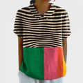 Eva | Bold Stripes and Color Block Shirt