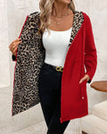 Reversible Leopard Print Hooded Coat