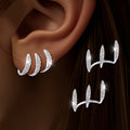 Elegant Three-Prong Rhinestone Earrings