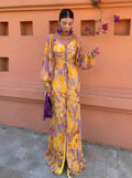 Gregoria | Long Floral Dress with Deep Neckline