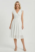 A-Line Eyelet Dress with Smocked Waist