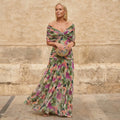 Ignacia | Long Pleated Floral Dress