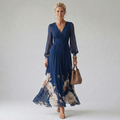 Lilly | Navy Floral Comfortable Maxi Dress