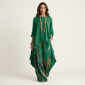 Avalyn | Cotton-silk Two-piece Set with Asymmetric Tunic