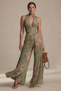Rosie | Pleated Floral Chiffon Jumpsuit