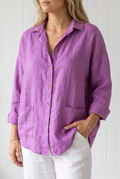 Camille | Pleated Linen Shirt