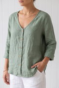 Beatrix | V-Neck Linen Blouse