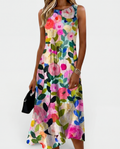 Maeve | Sleeveless Linen Midi Dress with Pockets