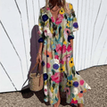Merita | Boho Maxi Dress With V Neck For Women