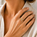 Vintage Wavy Gold Zirconia Ring