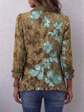 Sundara | Boho Gradient Vintage Floral Ruffle Jacket