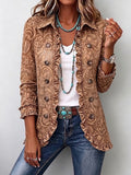 Vyclara | Vintage Bohemian Floral Print Ruffled Jacket